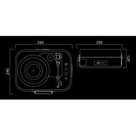 GIRADISCHI STEREO MUSE MT-201 OB 3 VELOCITÀ (33/45/78 GIRI/MIN), COMPATIBILE CON DISPOSITIVI BLUETOOTH, PORTA USB PER RIPRODUZIONE, 2 ALTOPARLANTI INTEGRATI, POTENZA DI USCITA: 2X5W COLORE BLU PETROLIO 